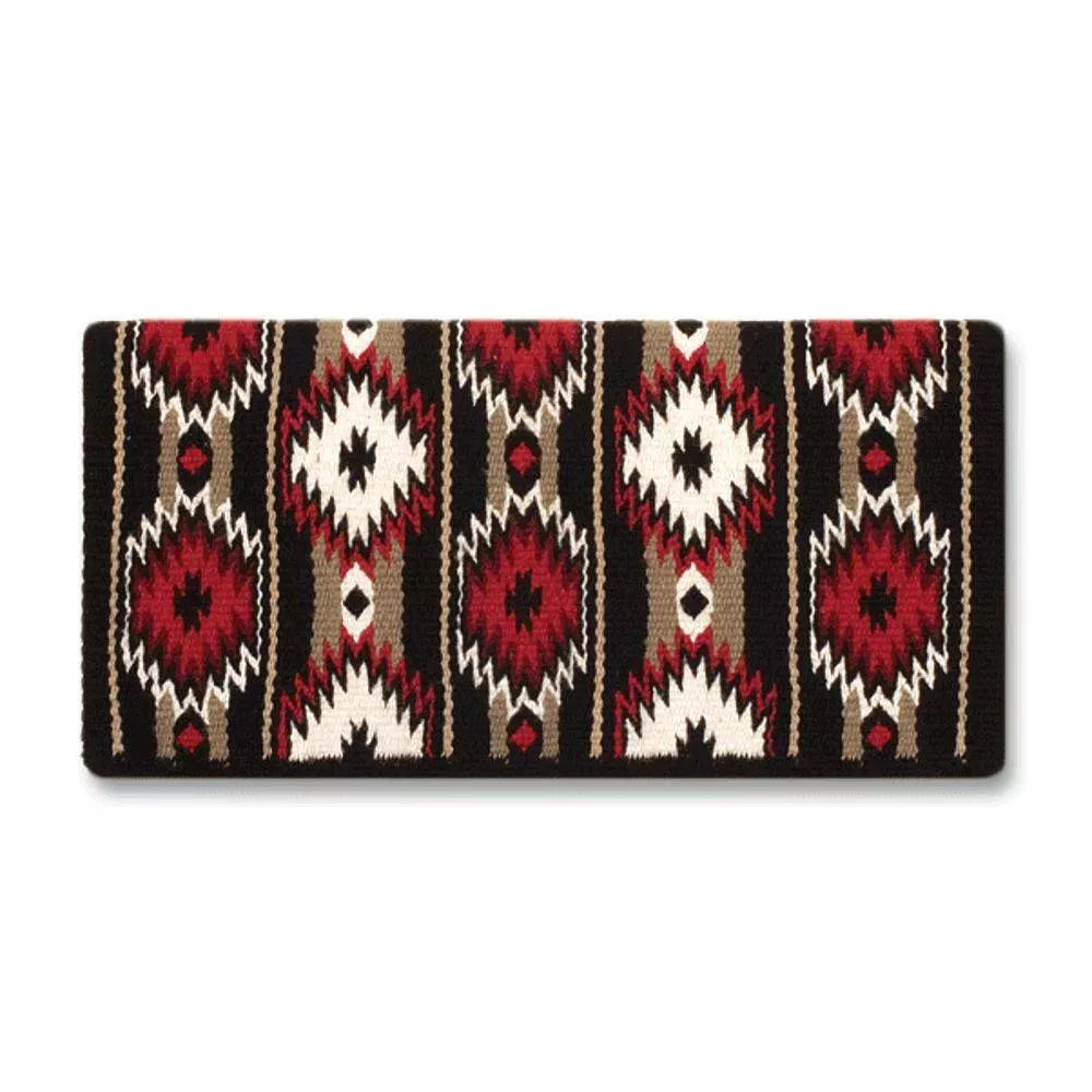 Mayatex 1463-13 36x34 "2x2" Wool Blanket RED TAN CREAM