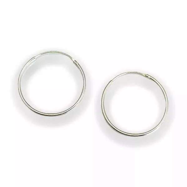 MEDIUM HOOPS SILVER