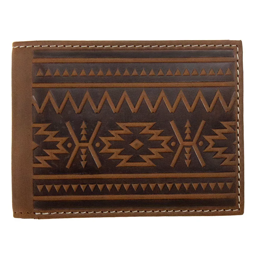 Men's Aztec Embossed Bifold Wallet