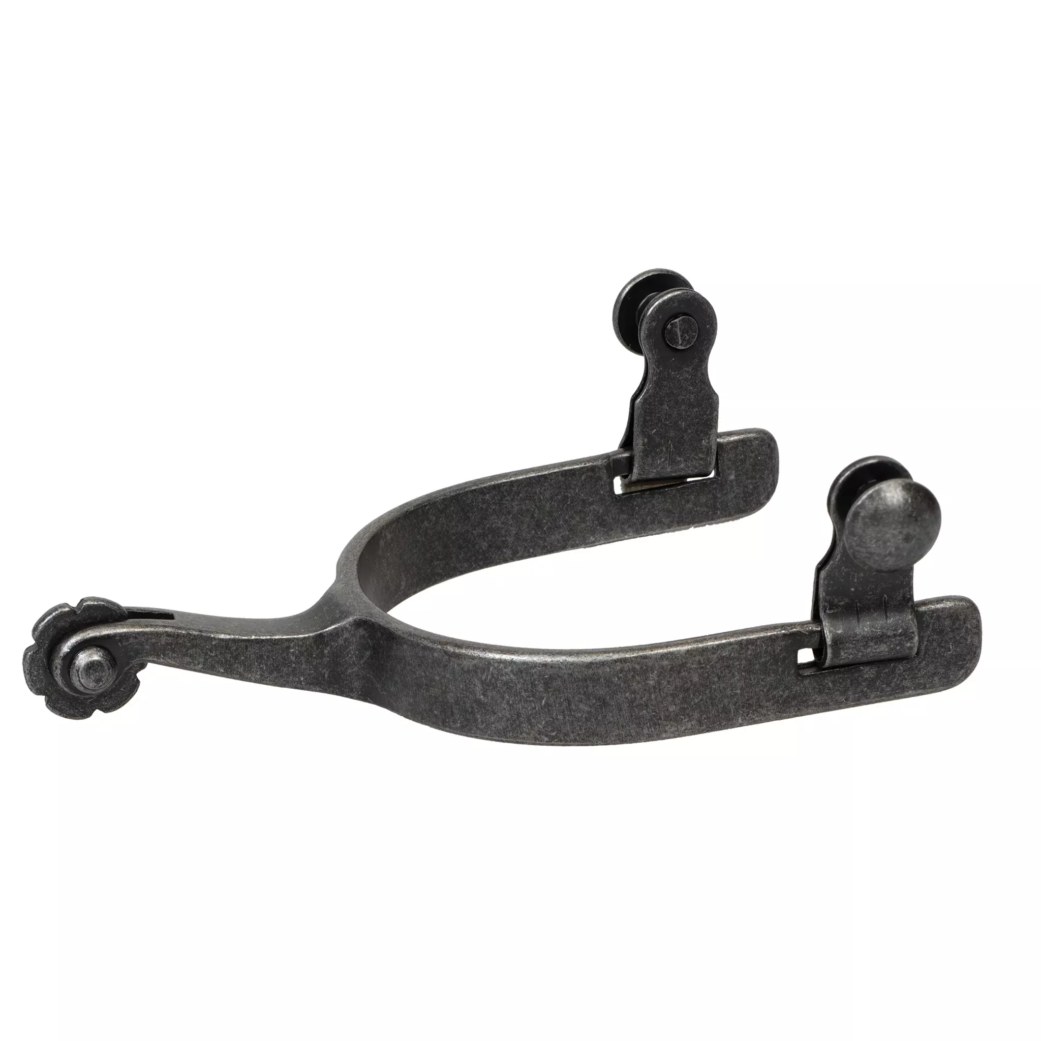 Men's Roping Rose Rowel Spur, Buffed Black