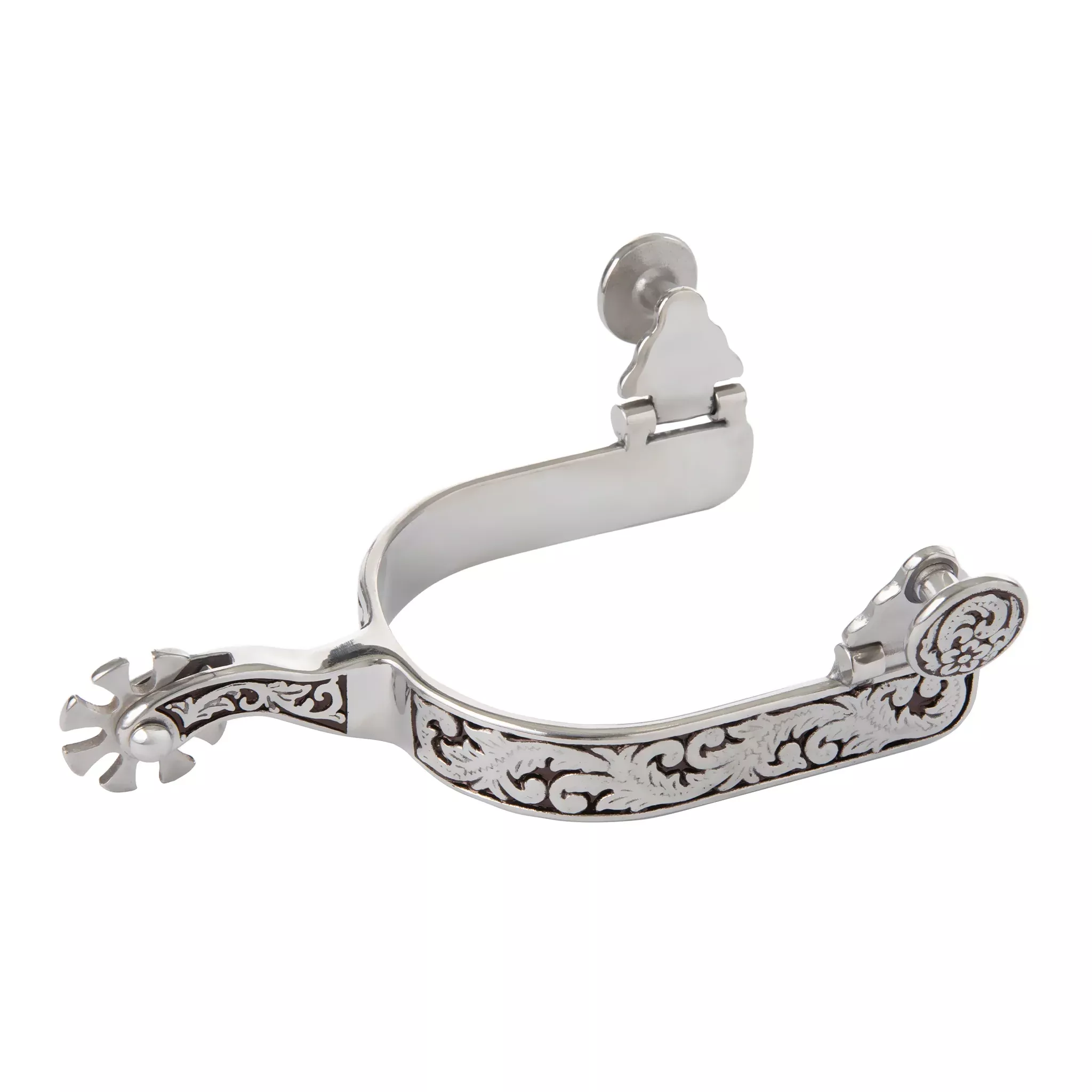 Men's Spurs with Engraved Band and Black Background