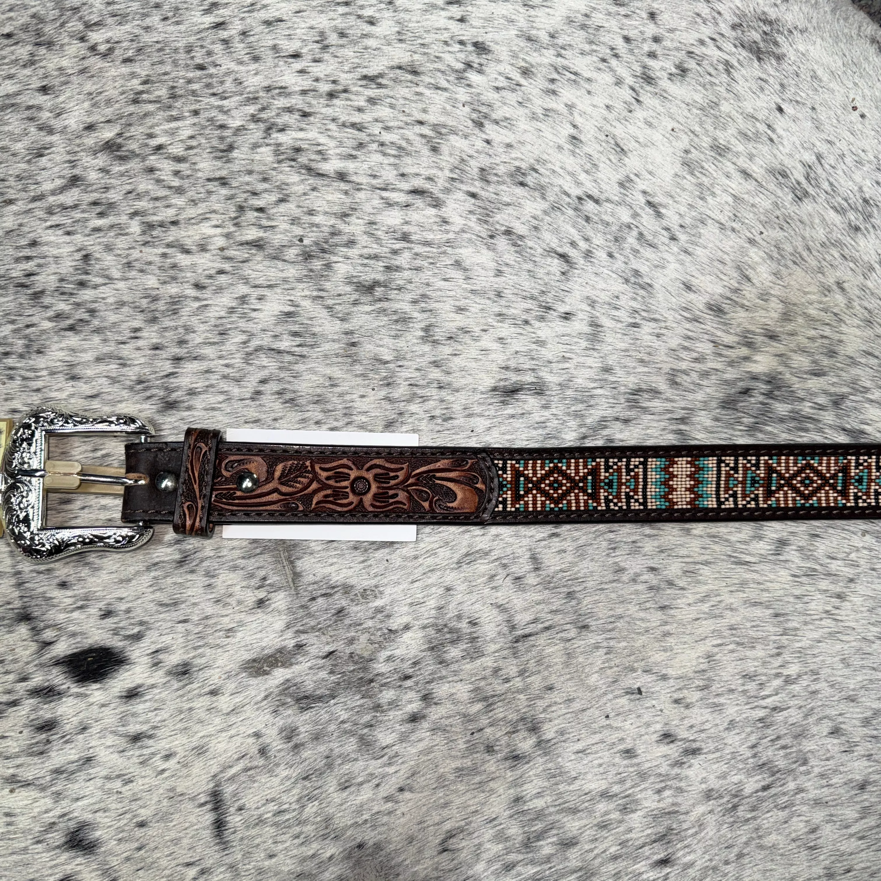 Men’s Twisted X Brown Aztec Beaded Belt