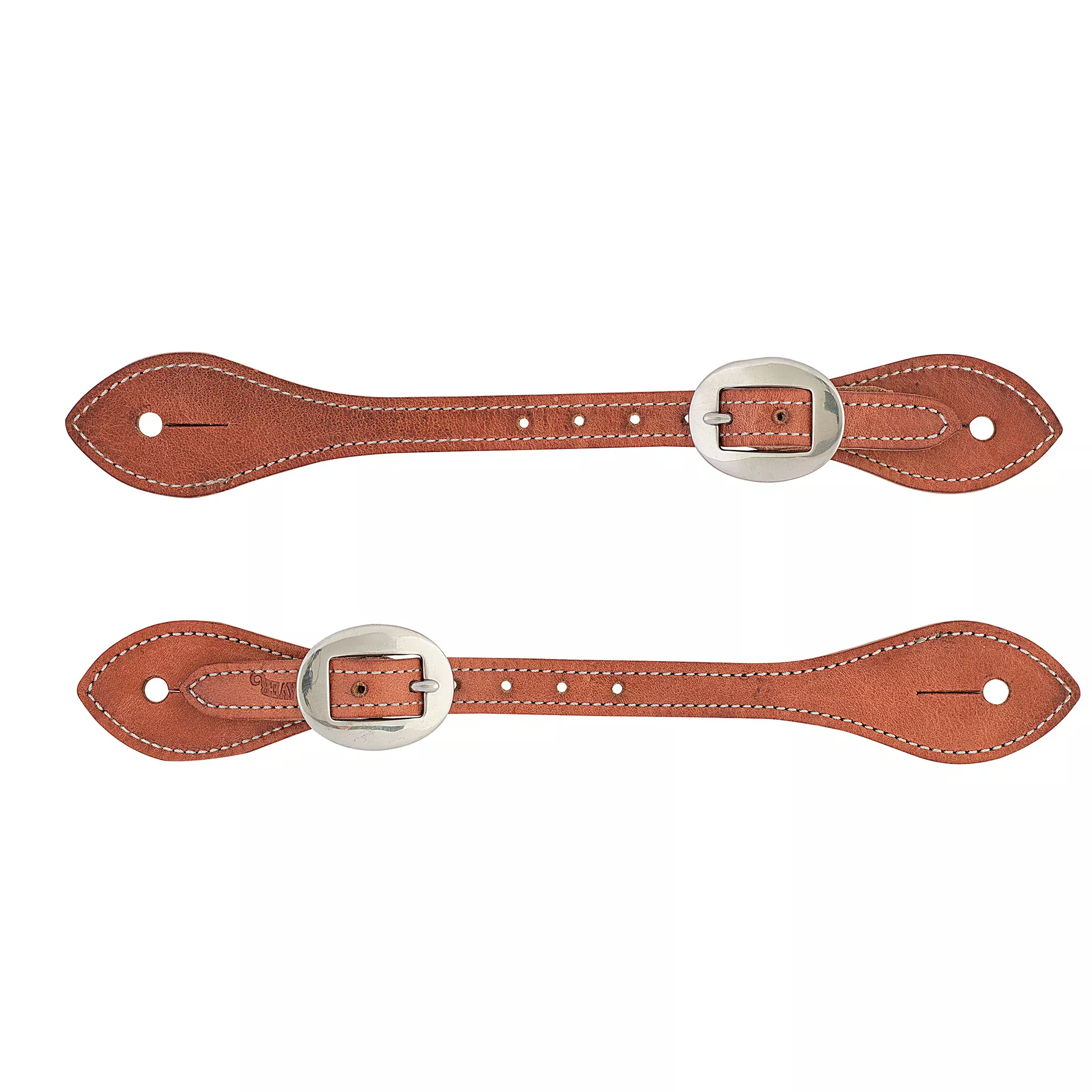 Mens Flared Harness Leather Spur Straps, Russet