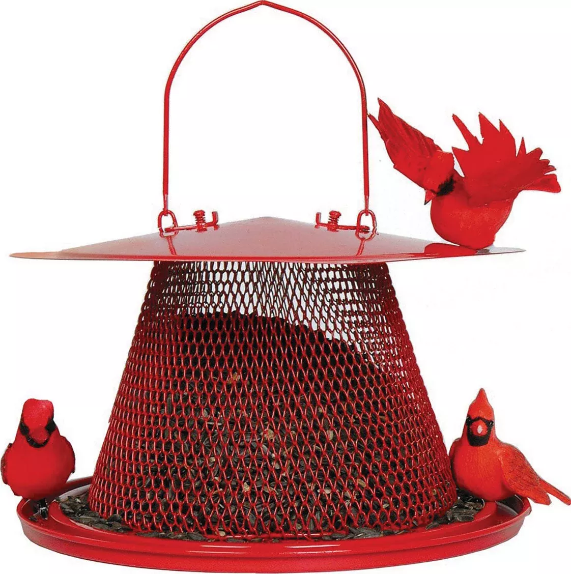 Mesh Cardinal Wild Bird Feeder 2.5 LB Cap Red