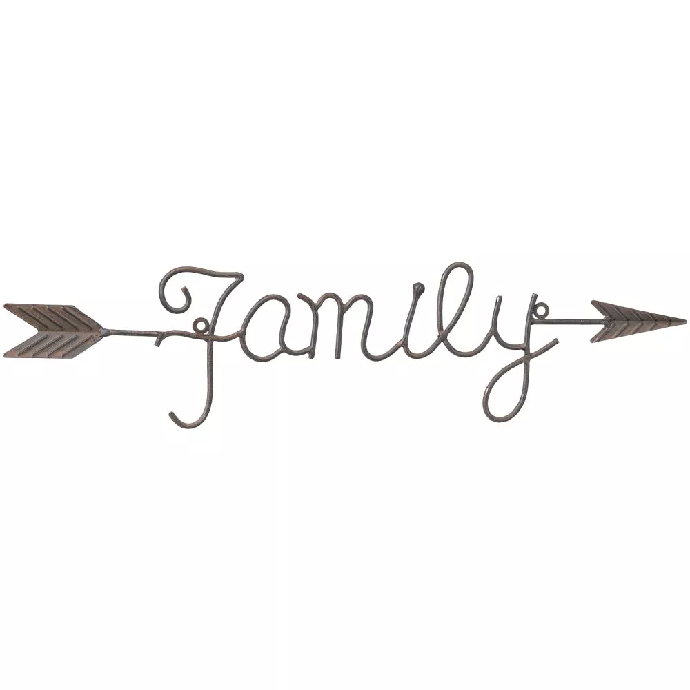 Metal Arrow “Family” Wall Hanging