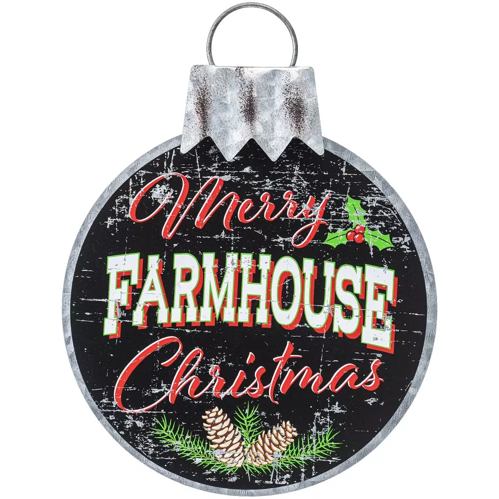 Metal Merry Christmas Ornament Sign