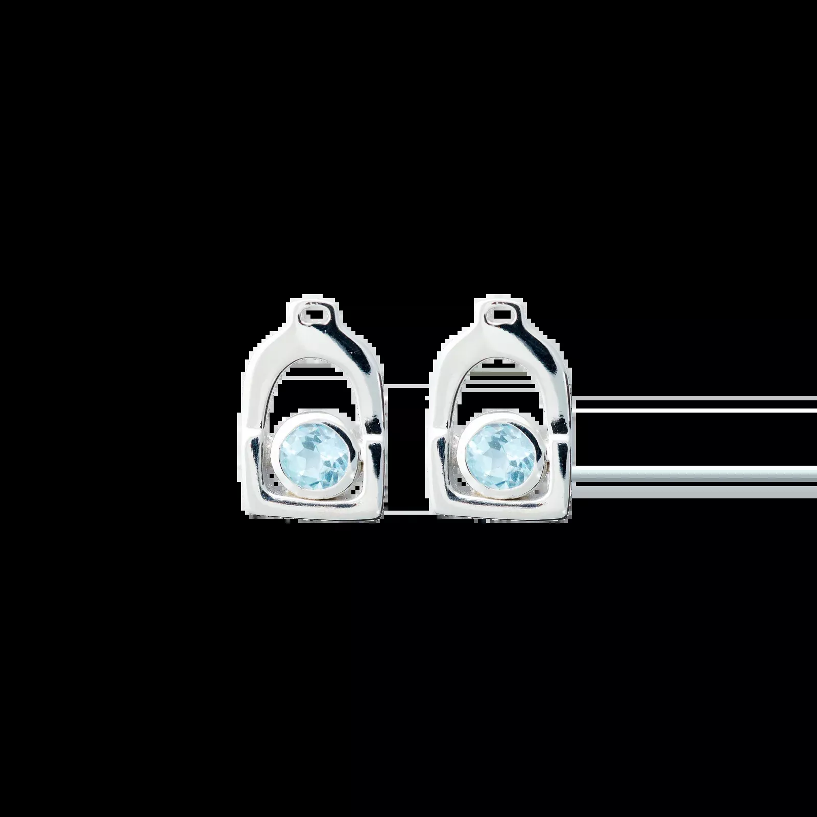 Michel McNabb Stirrup Earrings with Blue Topaz