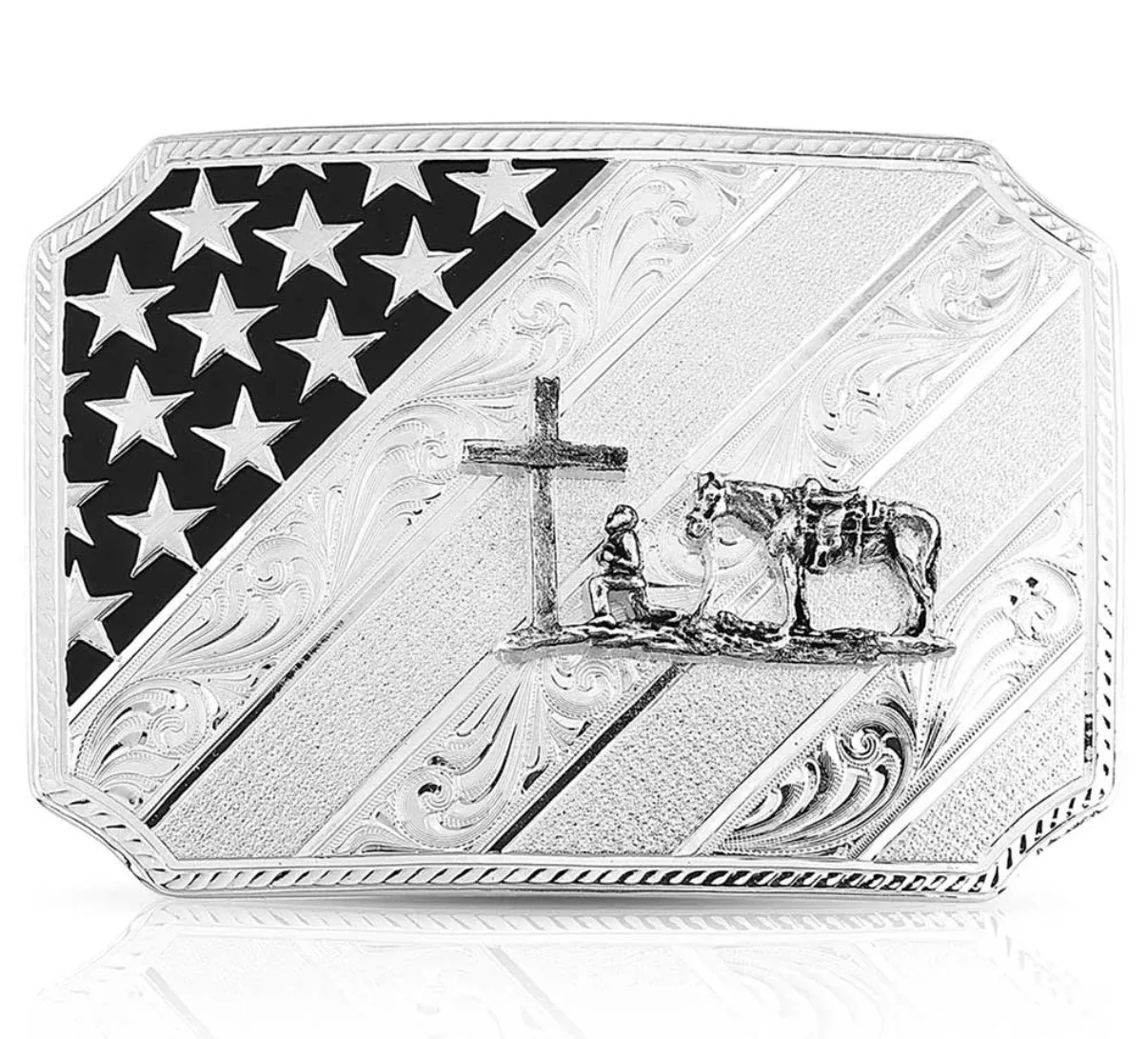 Montana Silver All American Christian Cowboy Silver Buckle