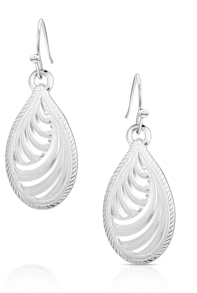 Montana Silversmiths Silver Teardrop Swirl Earrings