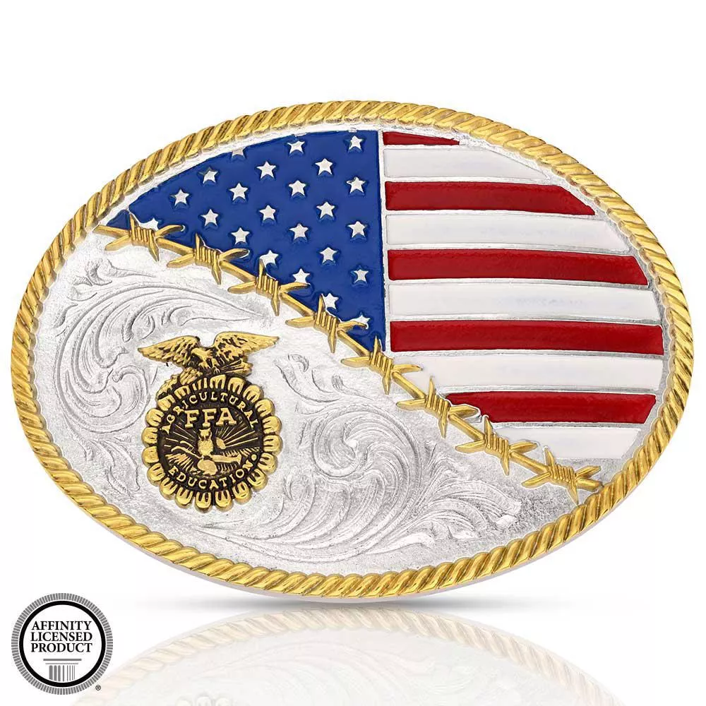 Montana Silversmiths Sterling FFA Patriotic Buckle A1048FFA