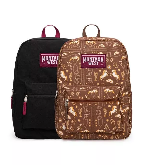 Montana West Brown Western Print Backpack