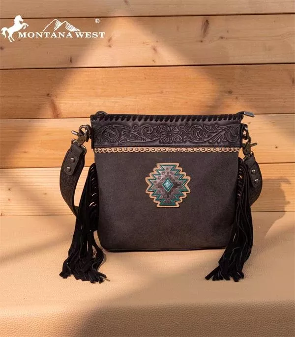 Montana West Tool Aztec Concho Fringe Purse