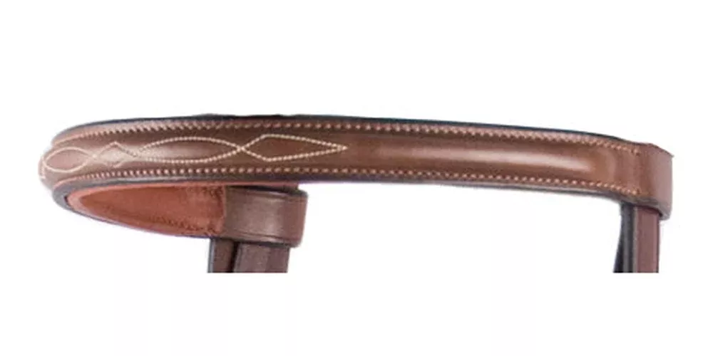 MTL FANCY STITCHED RAISED BROWBAND COB CHOCOLATE