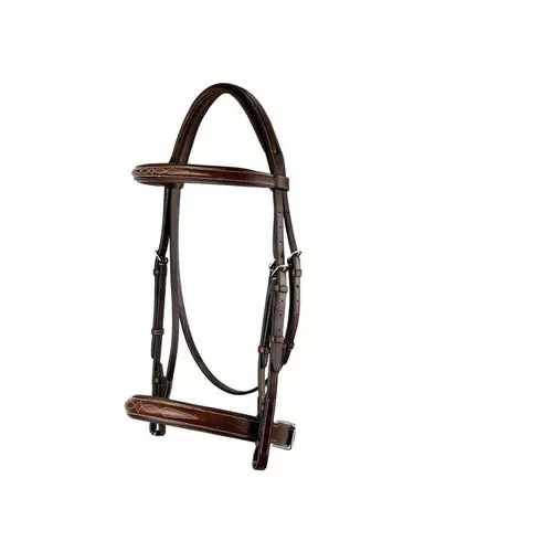 MTL FANCY STITCHED RAISED DEVON NOSEBAND, X-FULL, CHOCOLATE