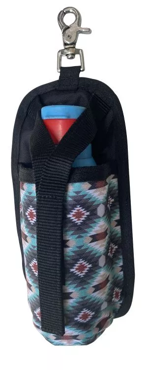 MULTICOLOR AZTEC PRINT NYLON BOTTLE HOLDER WITH SCISSOR SNAP ATTACHMENT