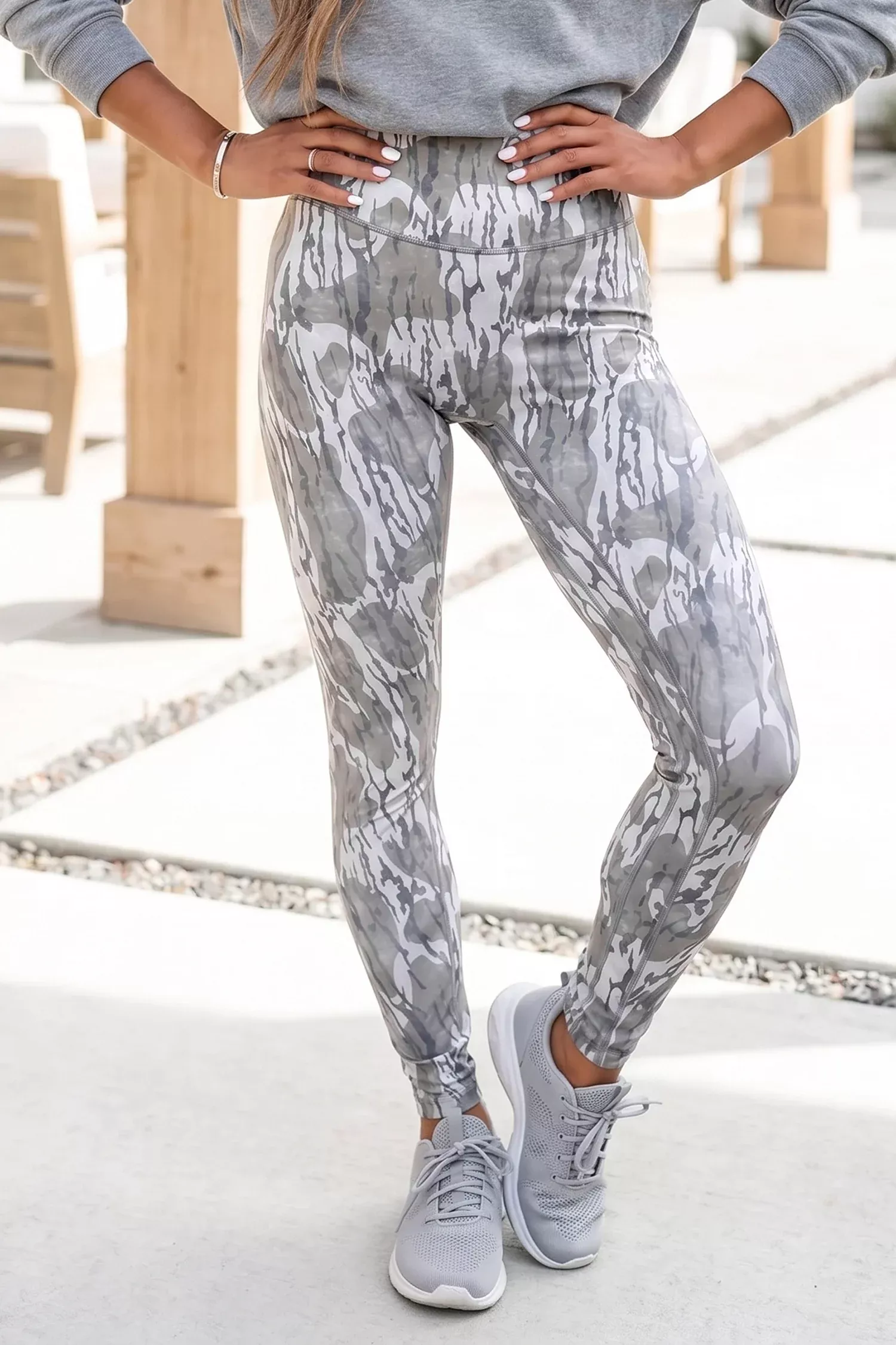 Multicolour Camouflage Pattern High Waist Leggings