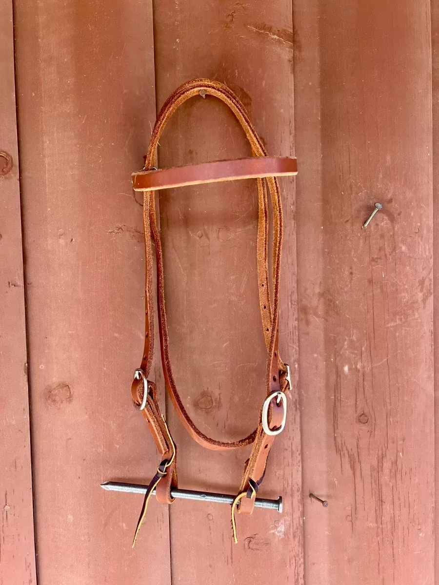 New Browband Headstall Heavy Oiled Harness Leather