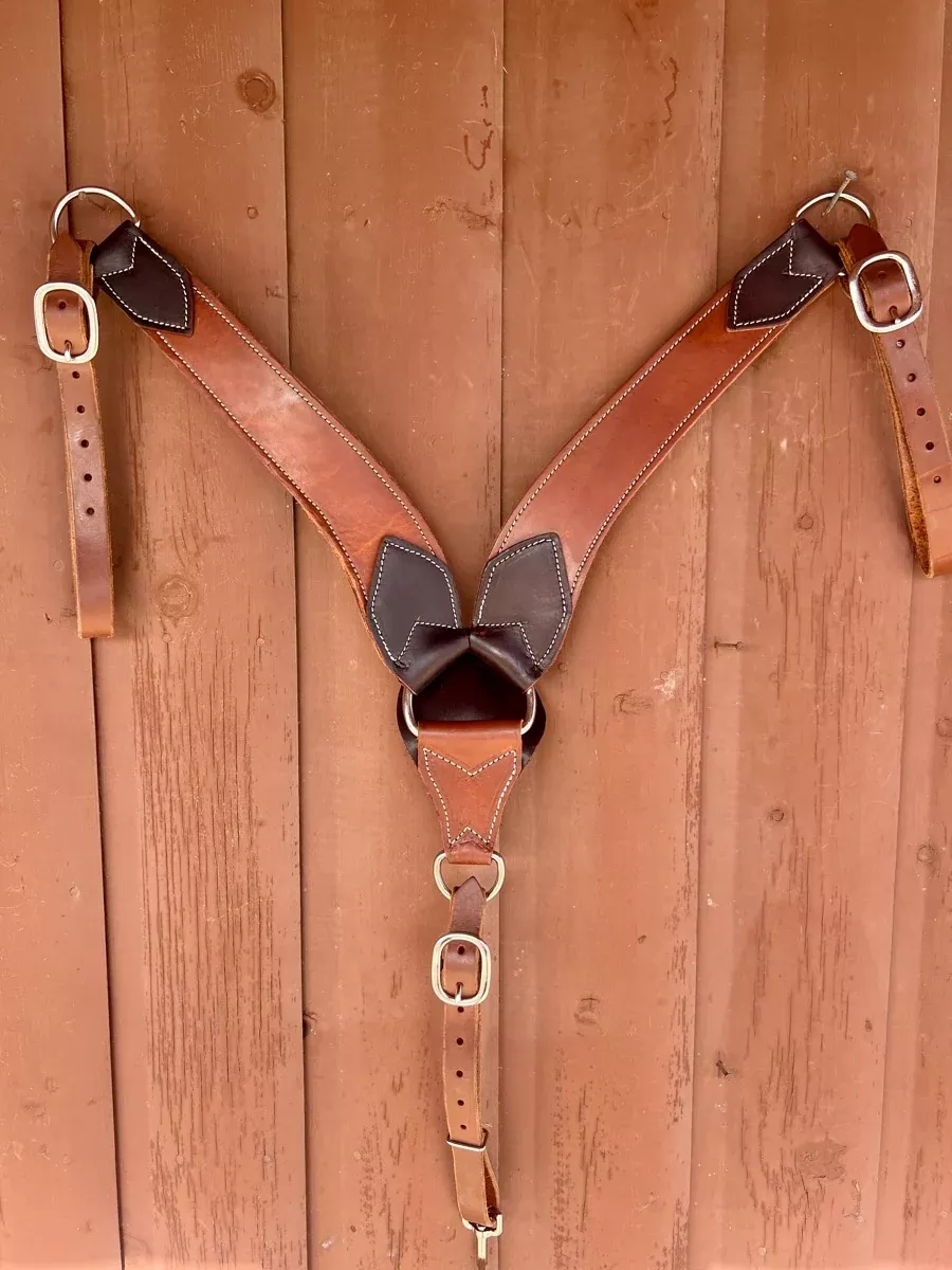 NEW Two Tone Oiled Harness Leather Breast Collar BCL1144