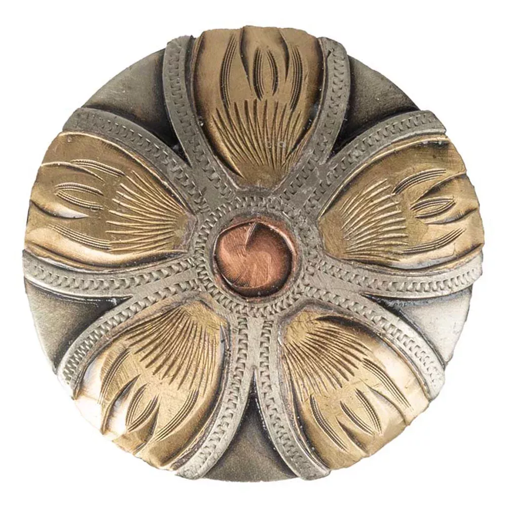Nickel & Gold Flower Concho