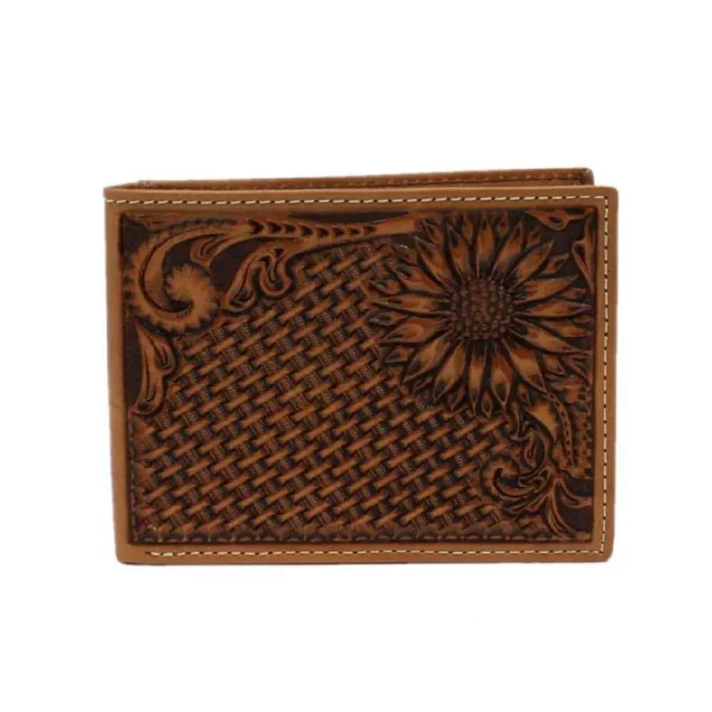 Nocona Bi-Fold Western Sunflower Leather Wallet