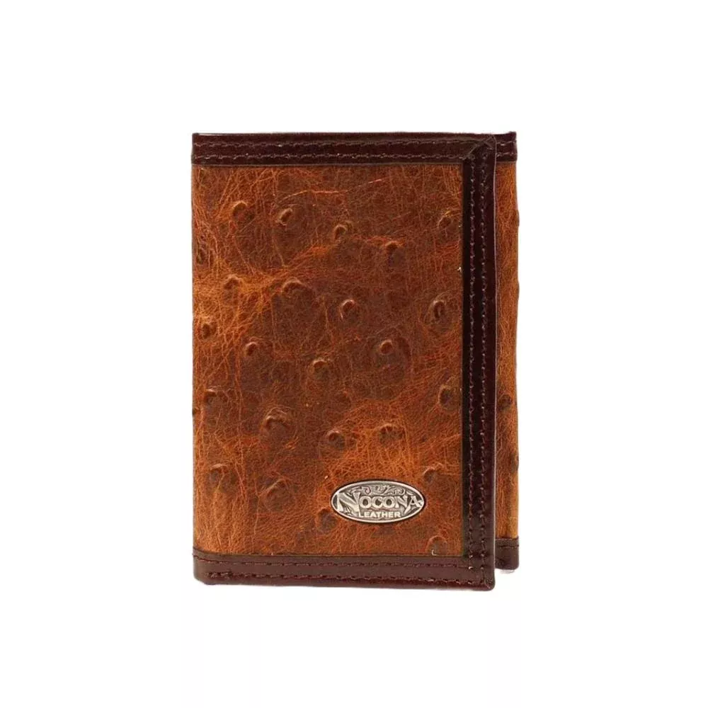 Nocona Vintage Ostrich Tri-Fold Wallet