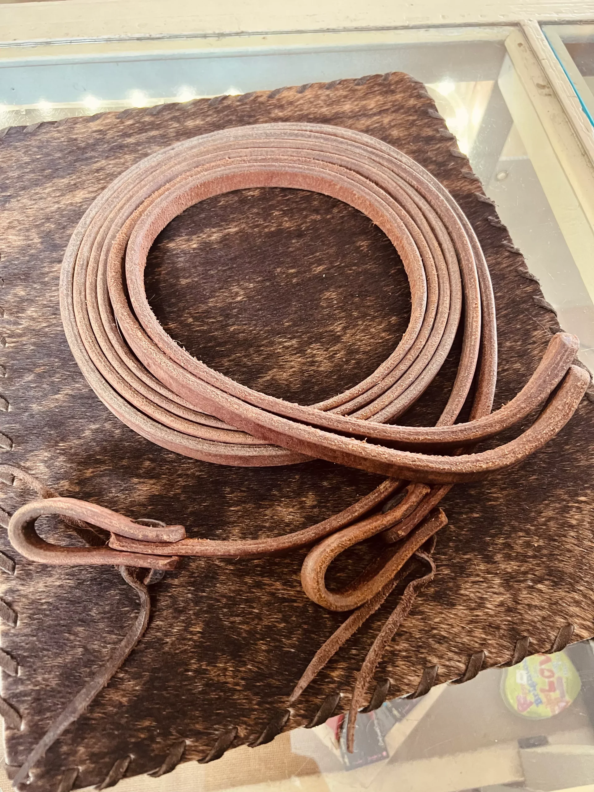 NRS Weighted Ends Premium Oil Rubbed Spit Reins - 8'