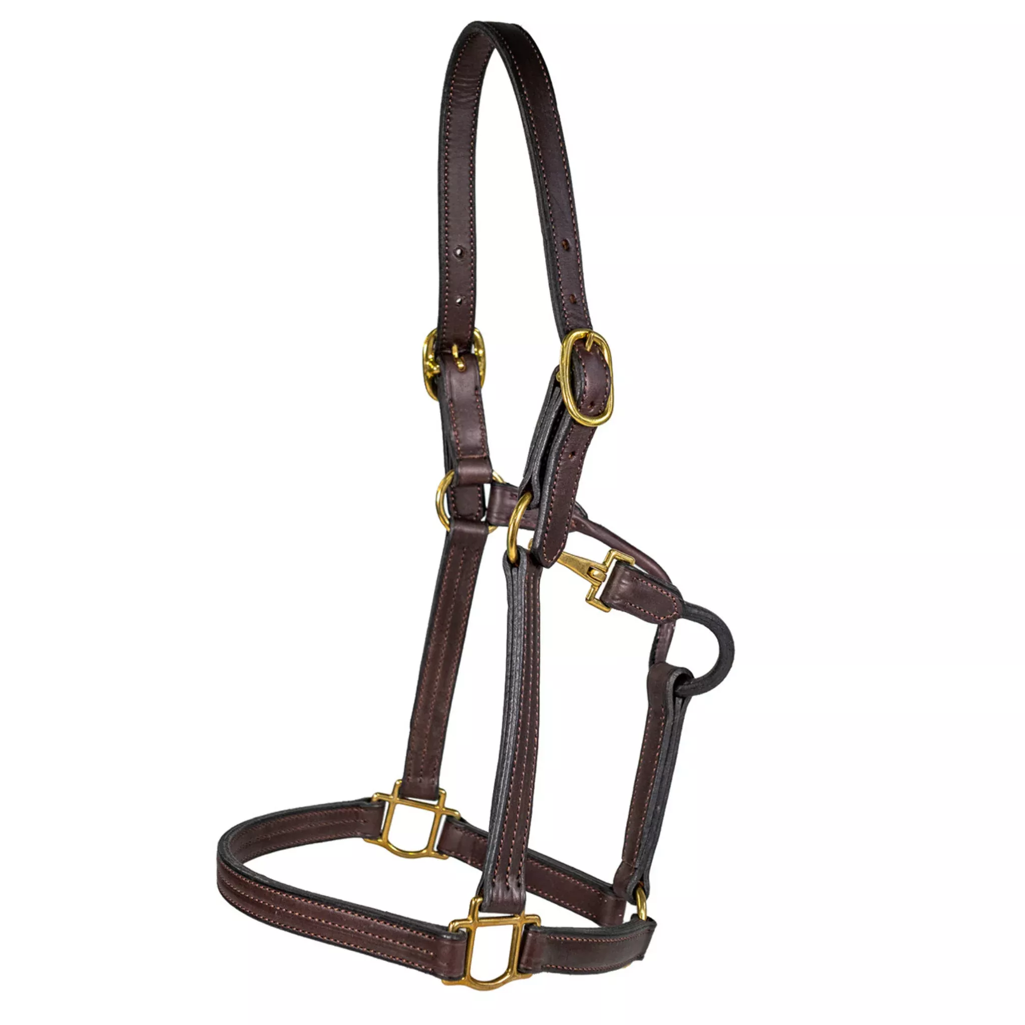 Nunn Finer Triple Stitched Halter with Rolled Throat Latch and Snap