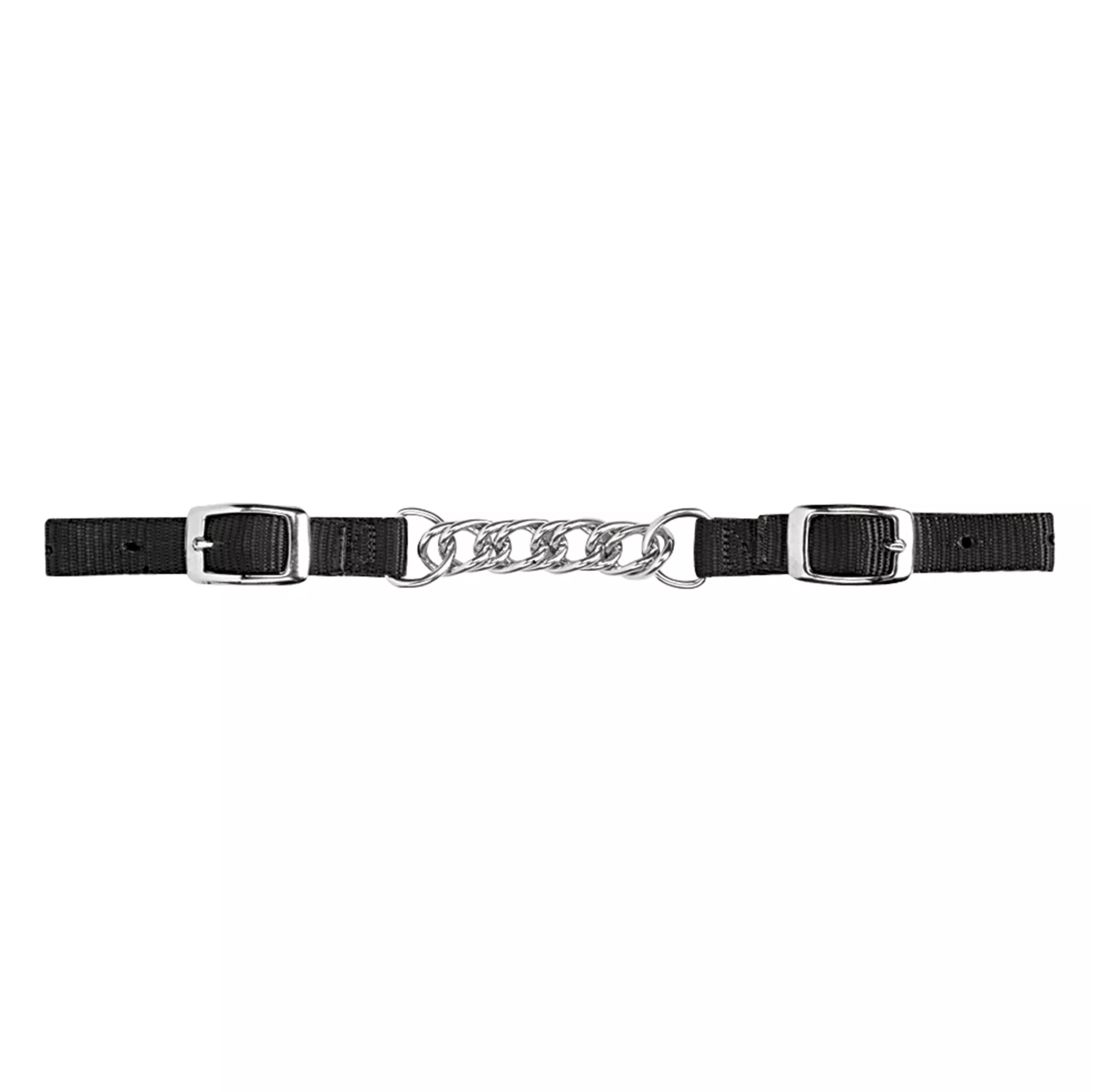 Nylon Curb Strap with 3-1/2" Flat Link Chain
