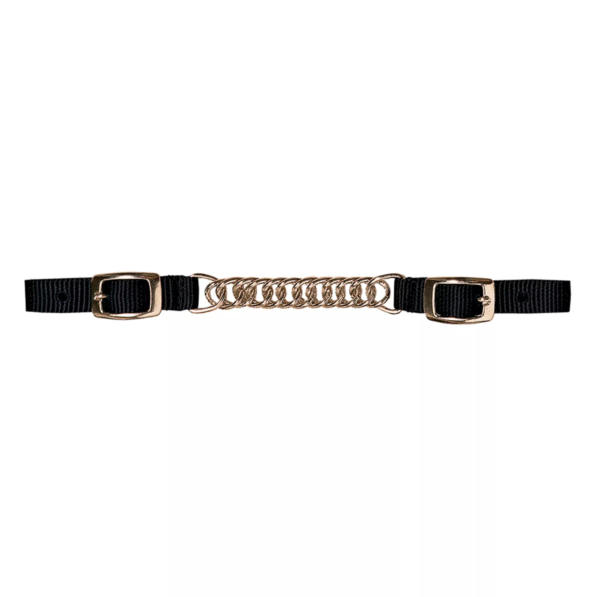 Nylon Curb Strap with 4-1/2" Flat Link Chain