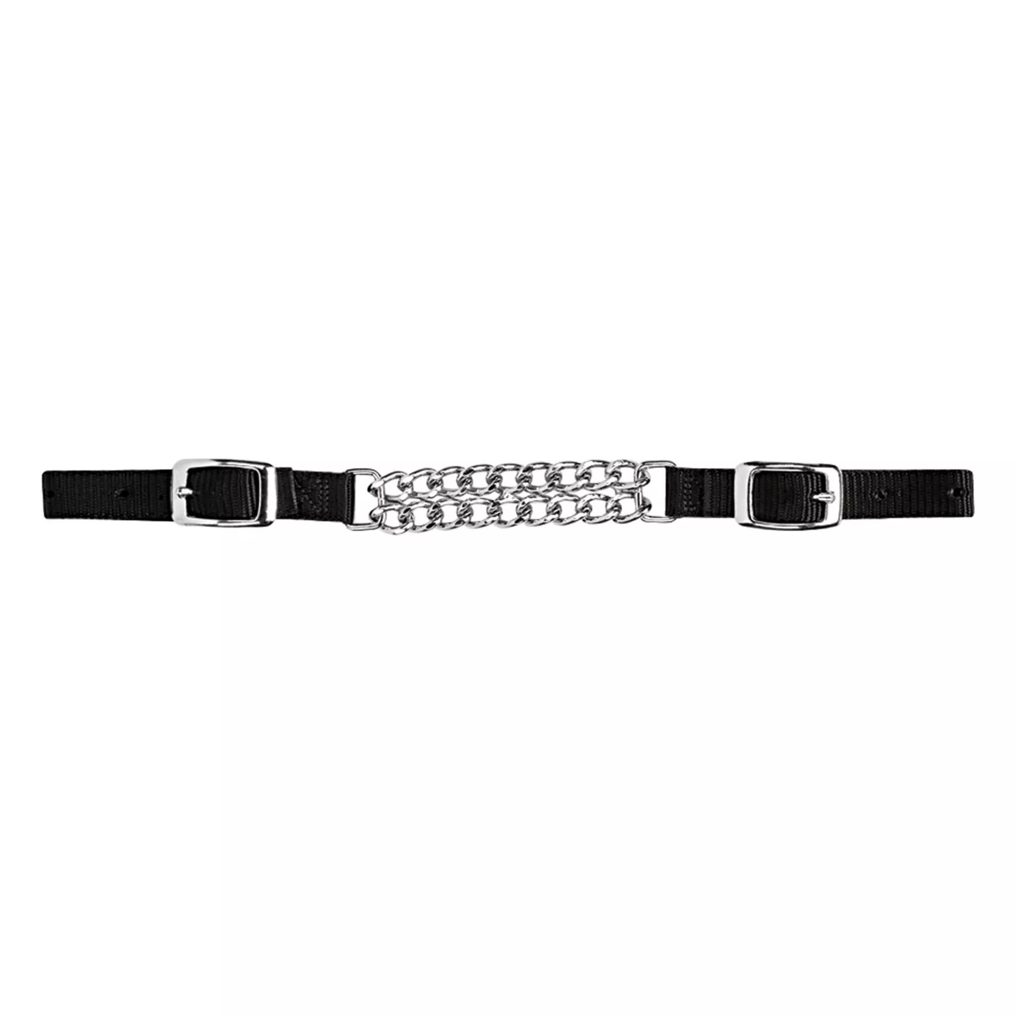 Nylon Curb Strap with 4-1/4" Double Flat Link Chain