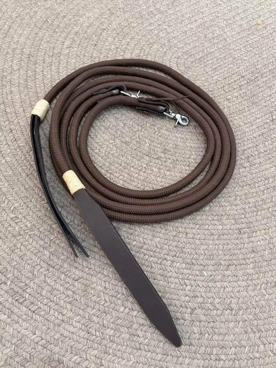 Nylon Split Reins with Leather Poppers RN1202
