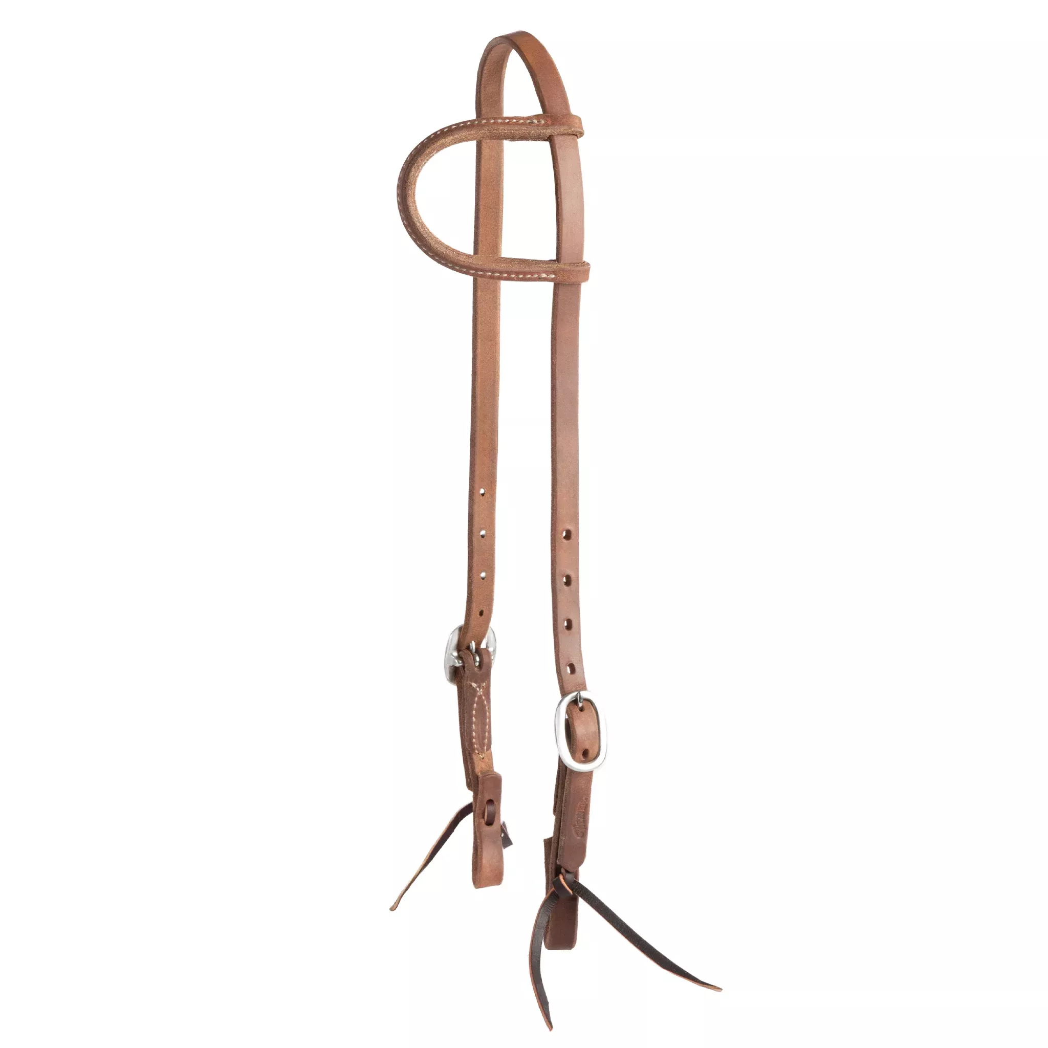 Oiled Hermann Oak Harness Leather Headstall with Tie Ends