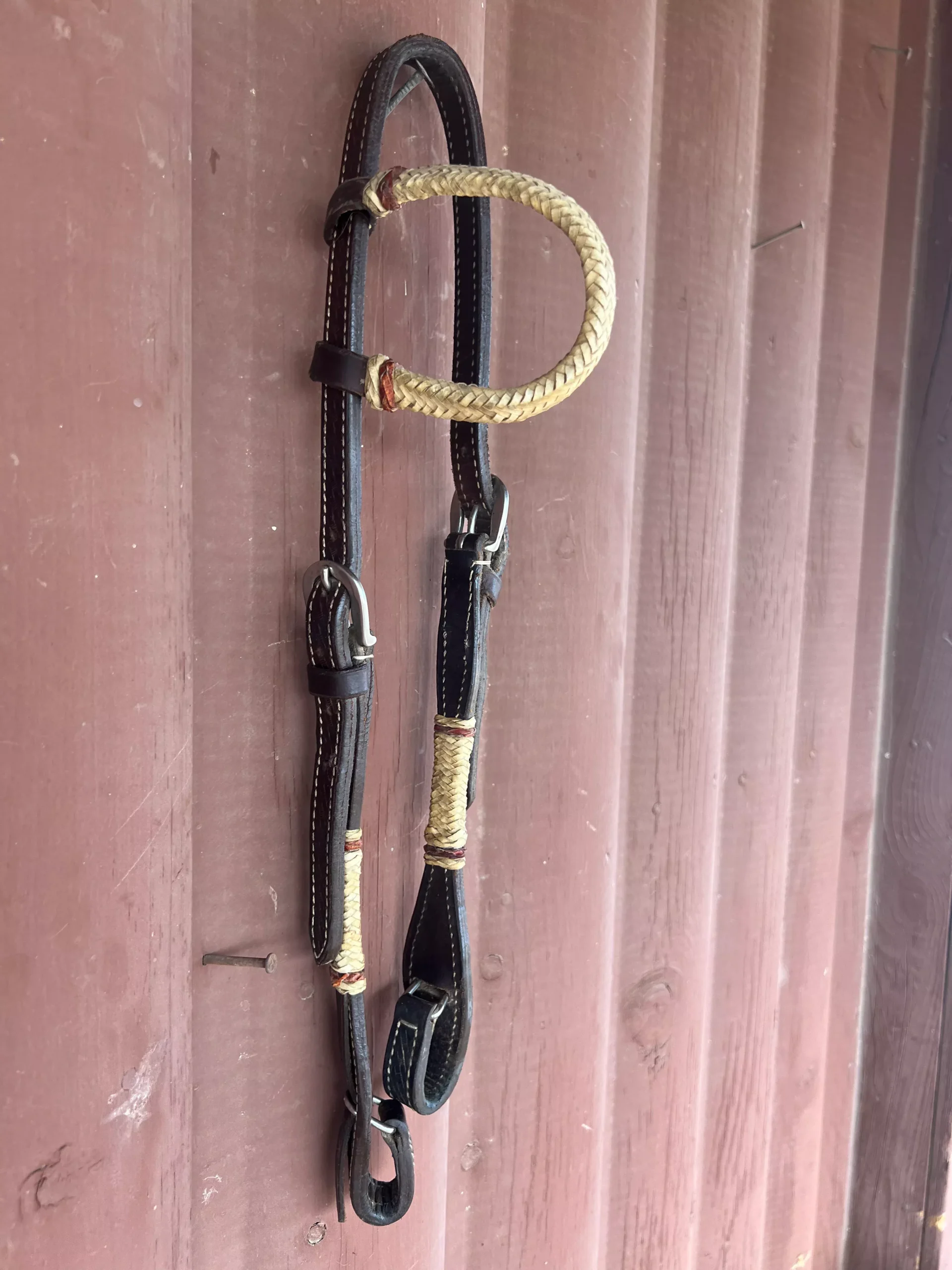 One Ear Leather Rawhide Quick Change Headstall