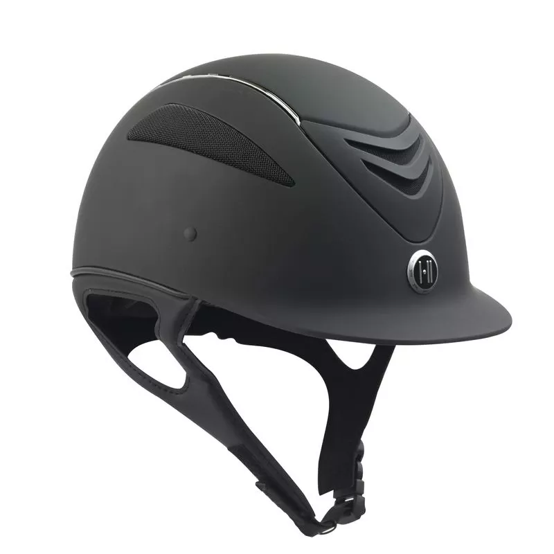 One K Defender Chrome Stripe Helmet – Black Matte Chrome Stripe