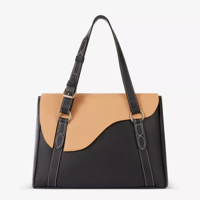 Oughton Paddock Lux Shoulder Bag – Classic Black/Tan
