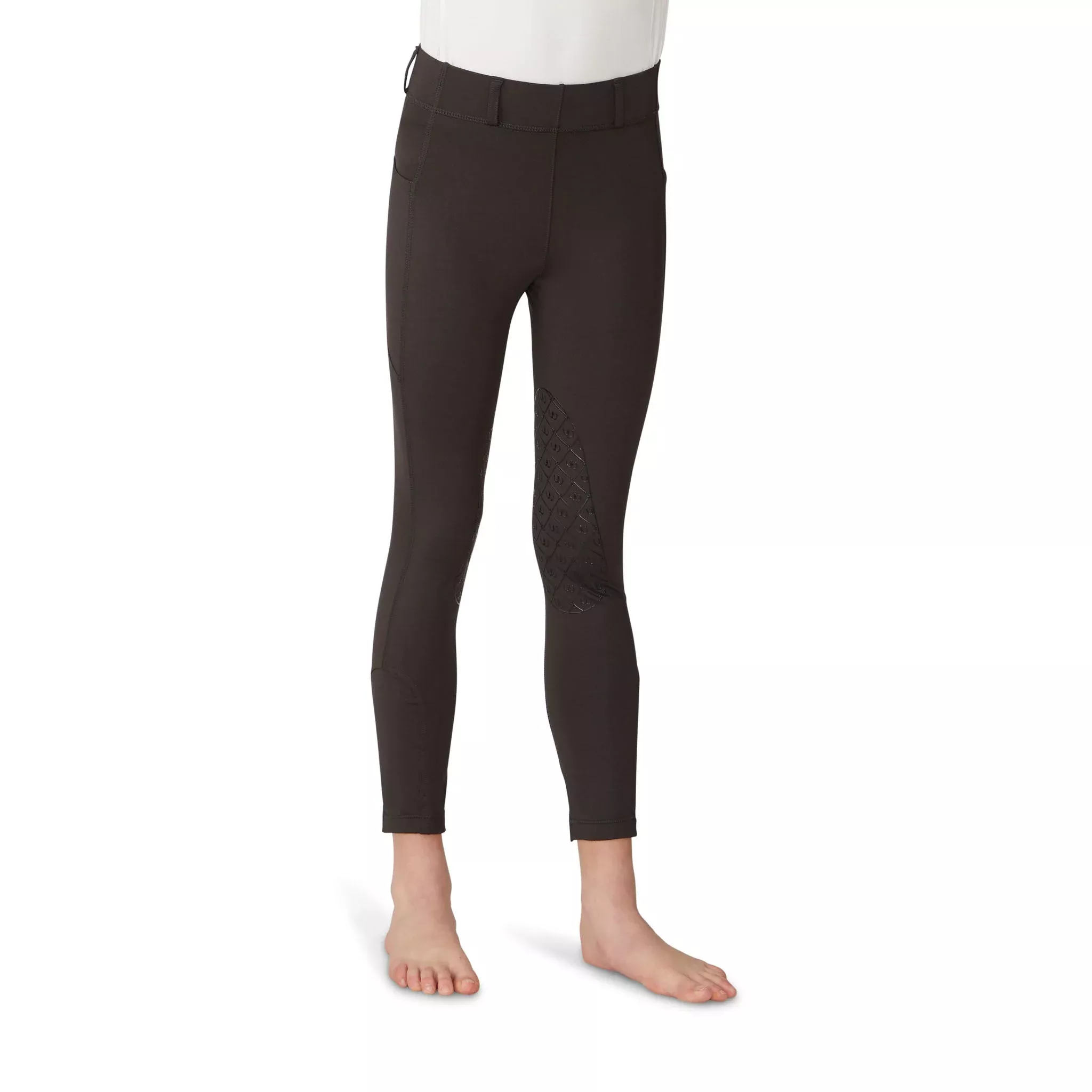 Ovation - Kids' Aerowick Pull On Silicone Knee Patch Breech - Charcoal