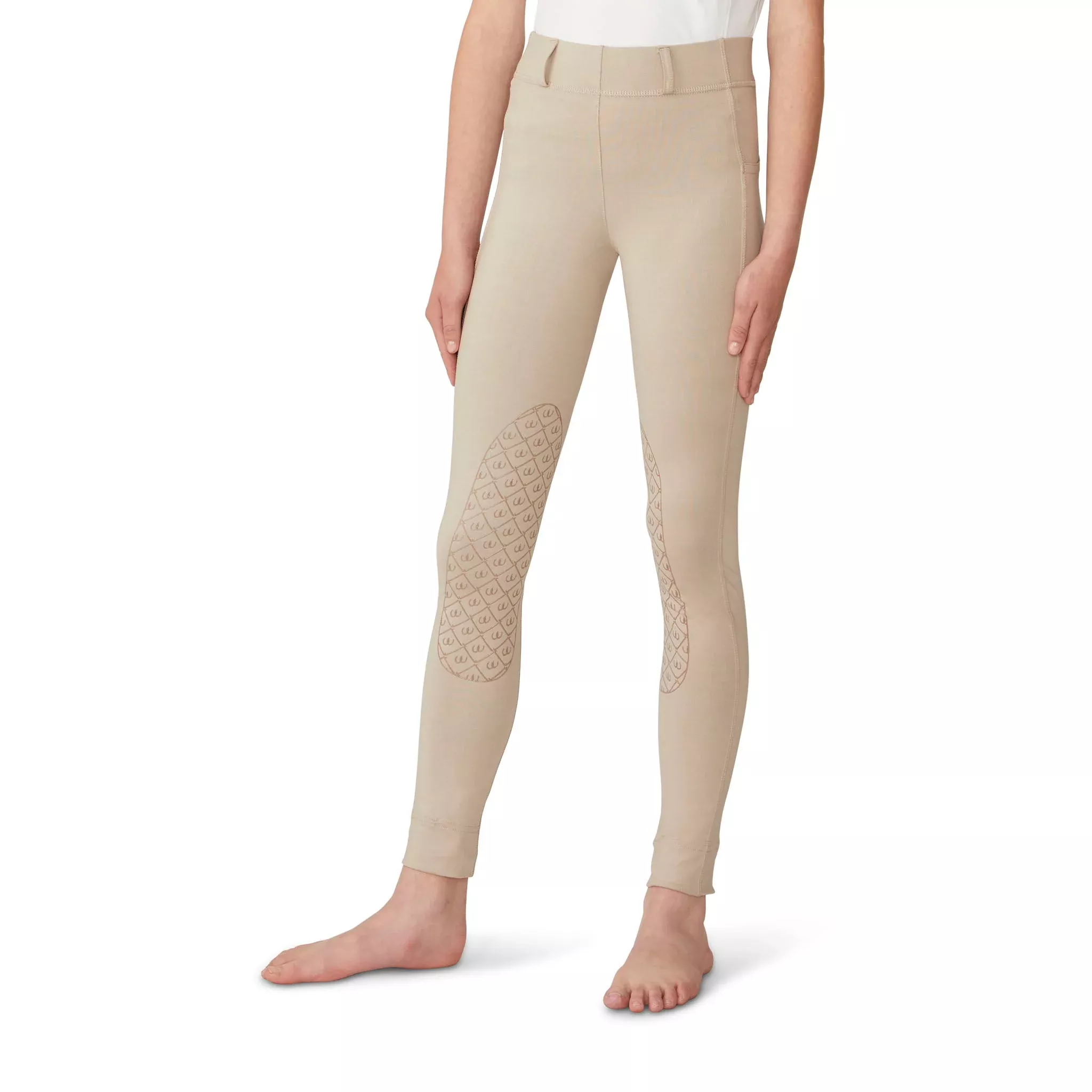 Ovation - Kids' AeroWick Pull on Silicone Knee Patch Jod - Neutral Beige