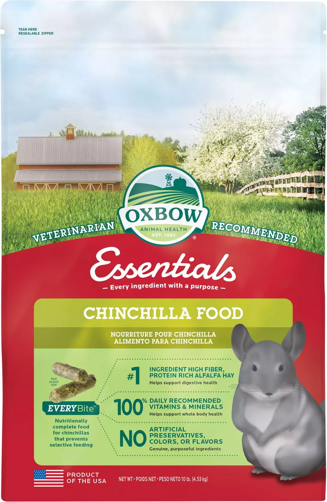 Oxbow Essentials Chinchilla Food, 10 lb
