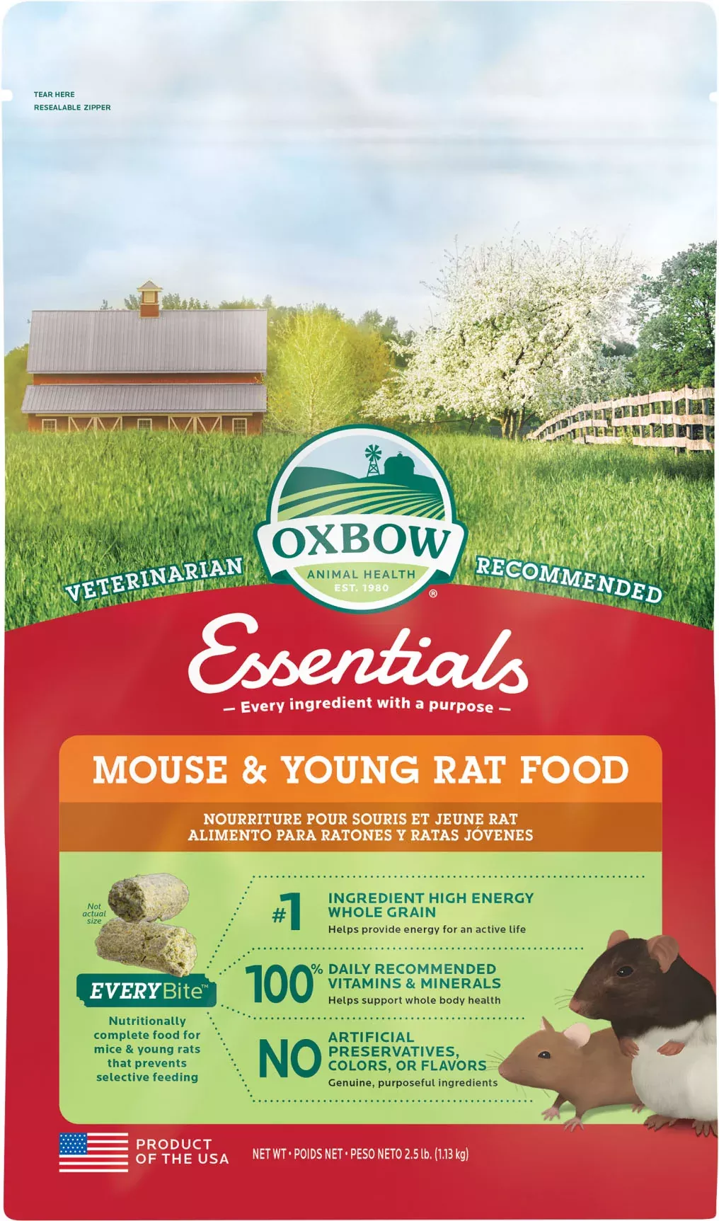 Oxbow Essentials Mouse & Young Rat Food, 2.5 lb