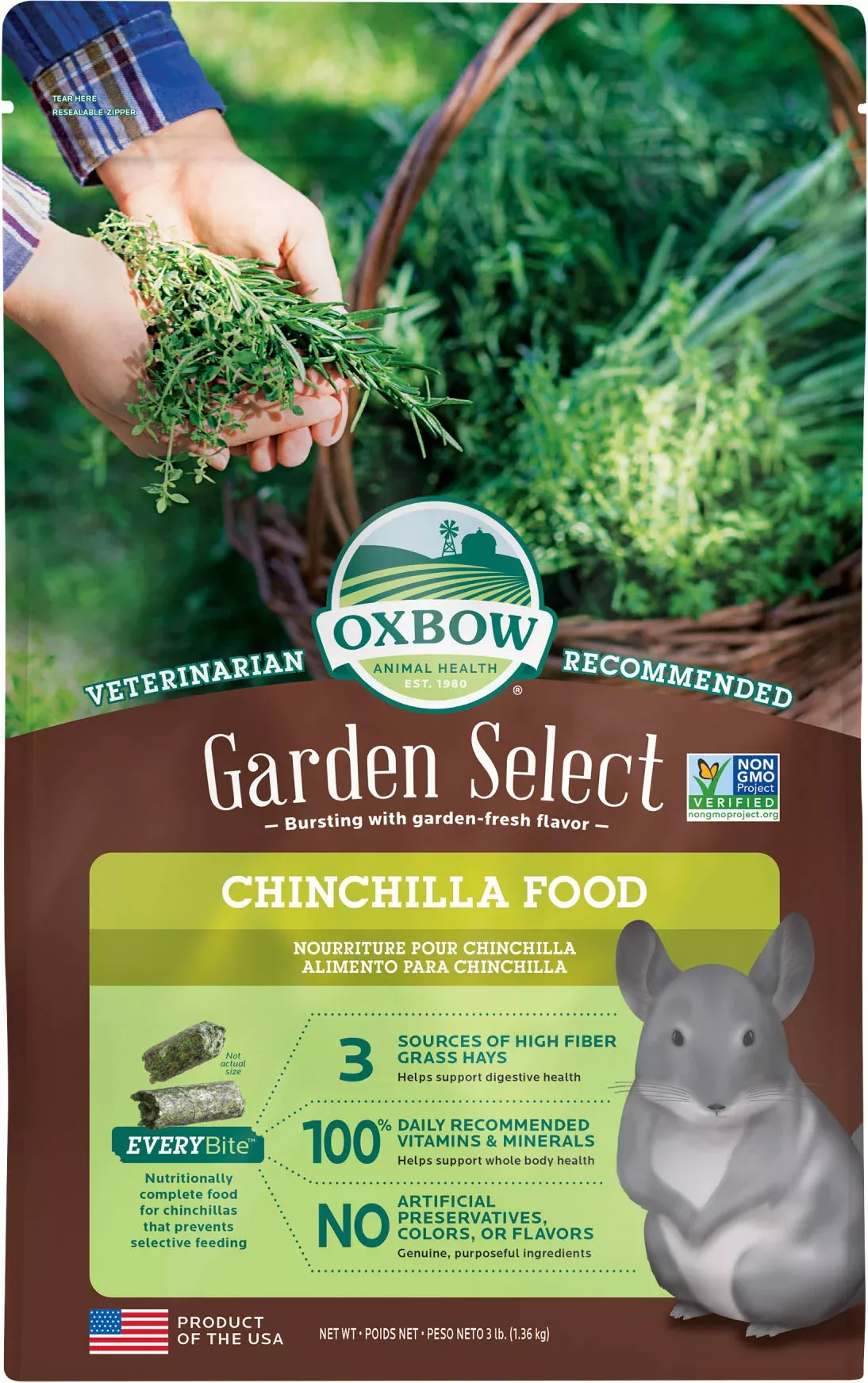 Oxbow Garden Select Chinchilla Food 3 lb
