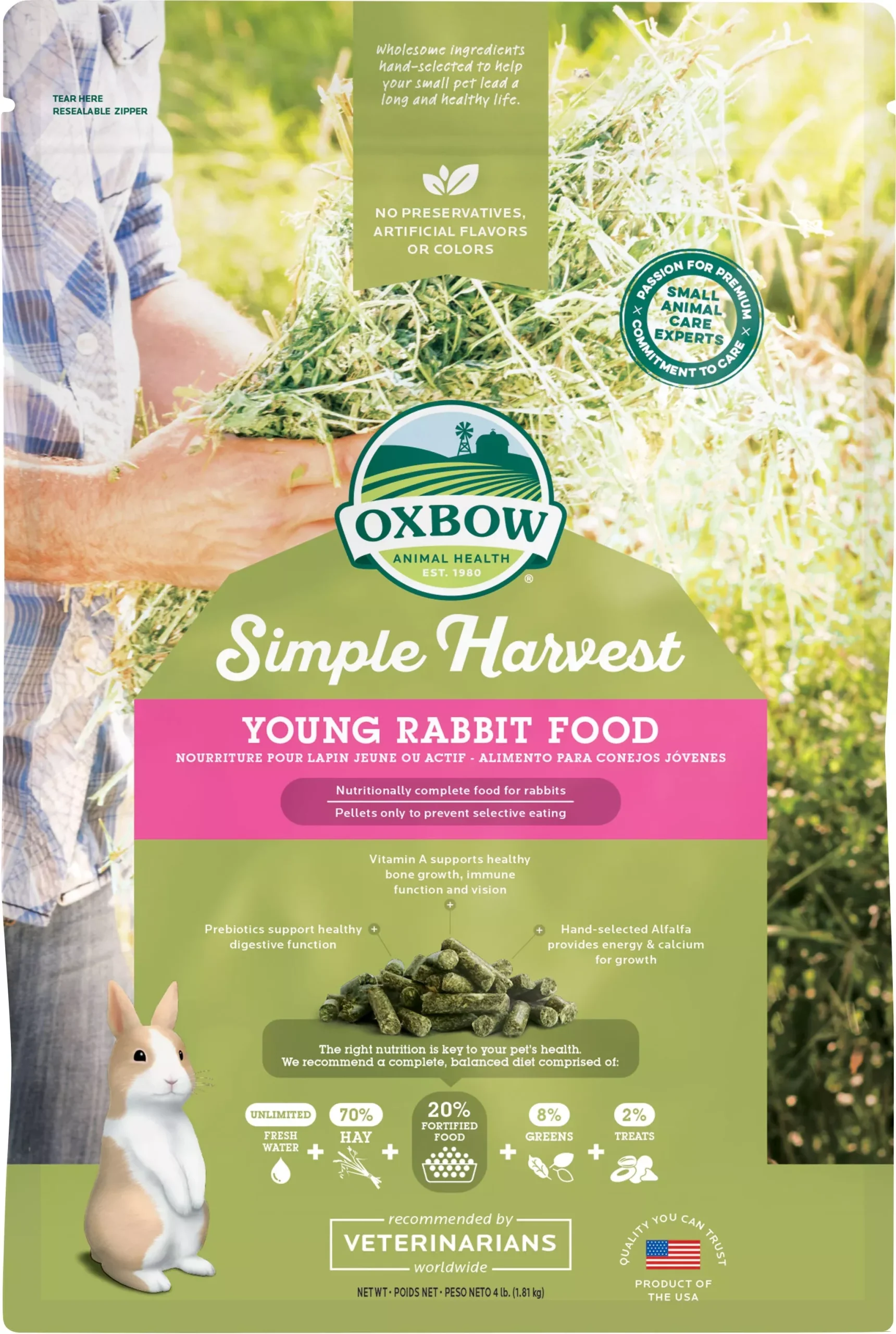 Oxbow Simple Harvest Young Rabbit Food 4 lb