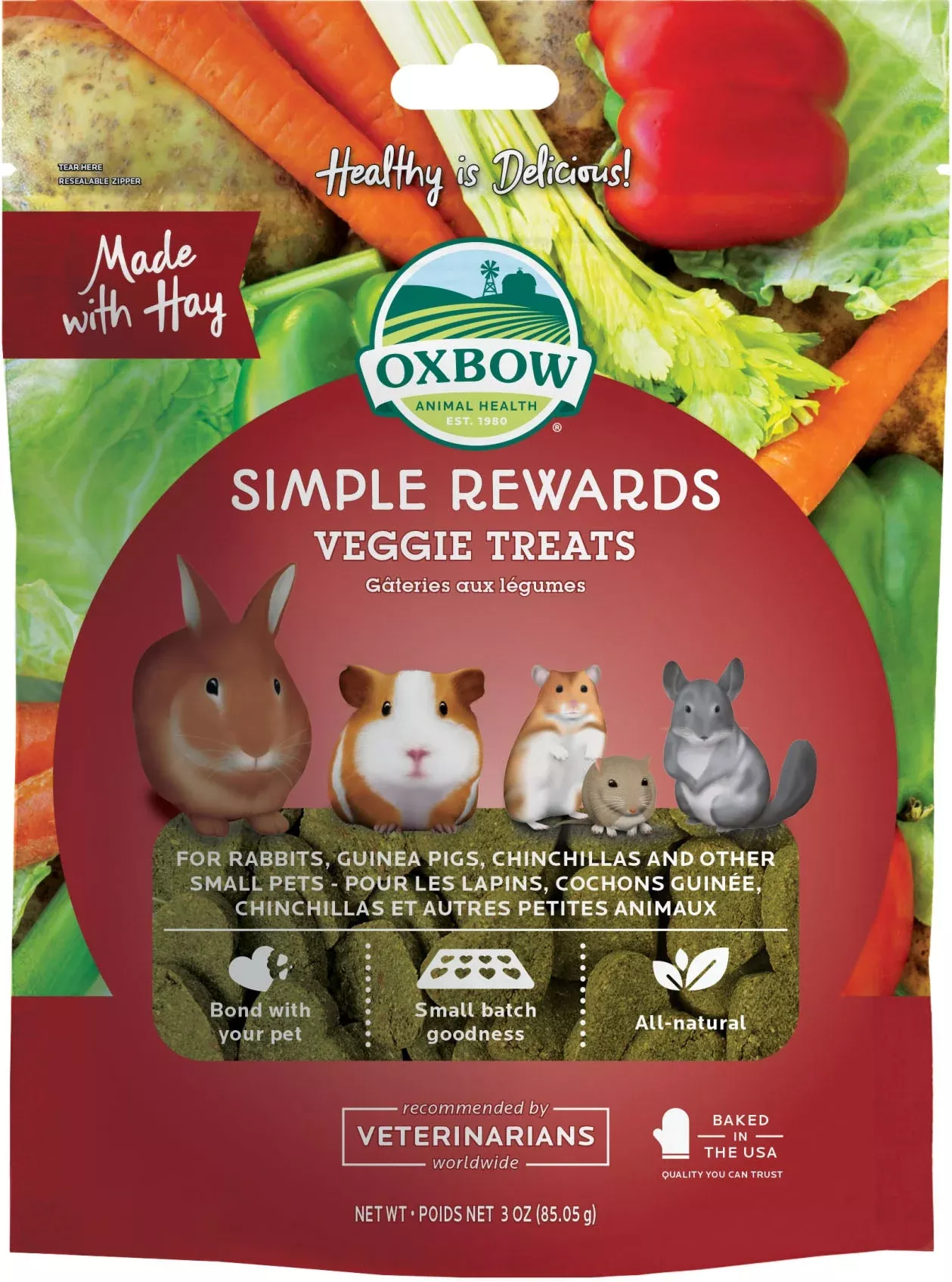 Oxbow Simple Rewards Baked Treats Vegetable 3 oz