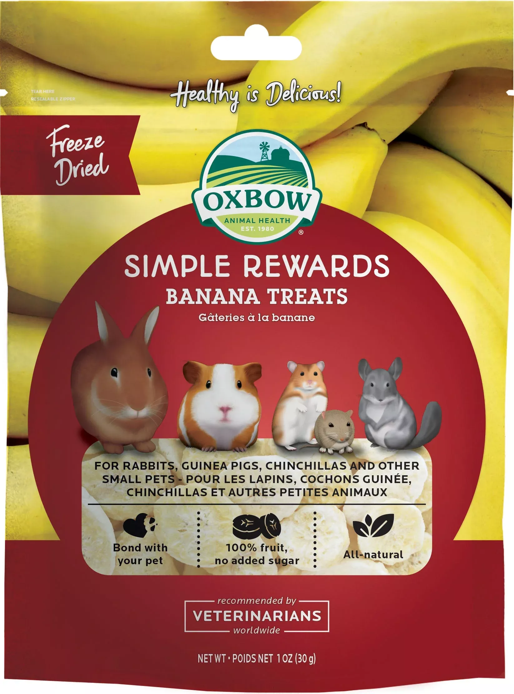 Oxbow Simple Rewards Treats, Banana, 1 oz