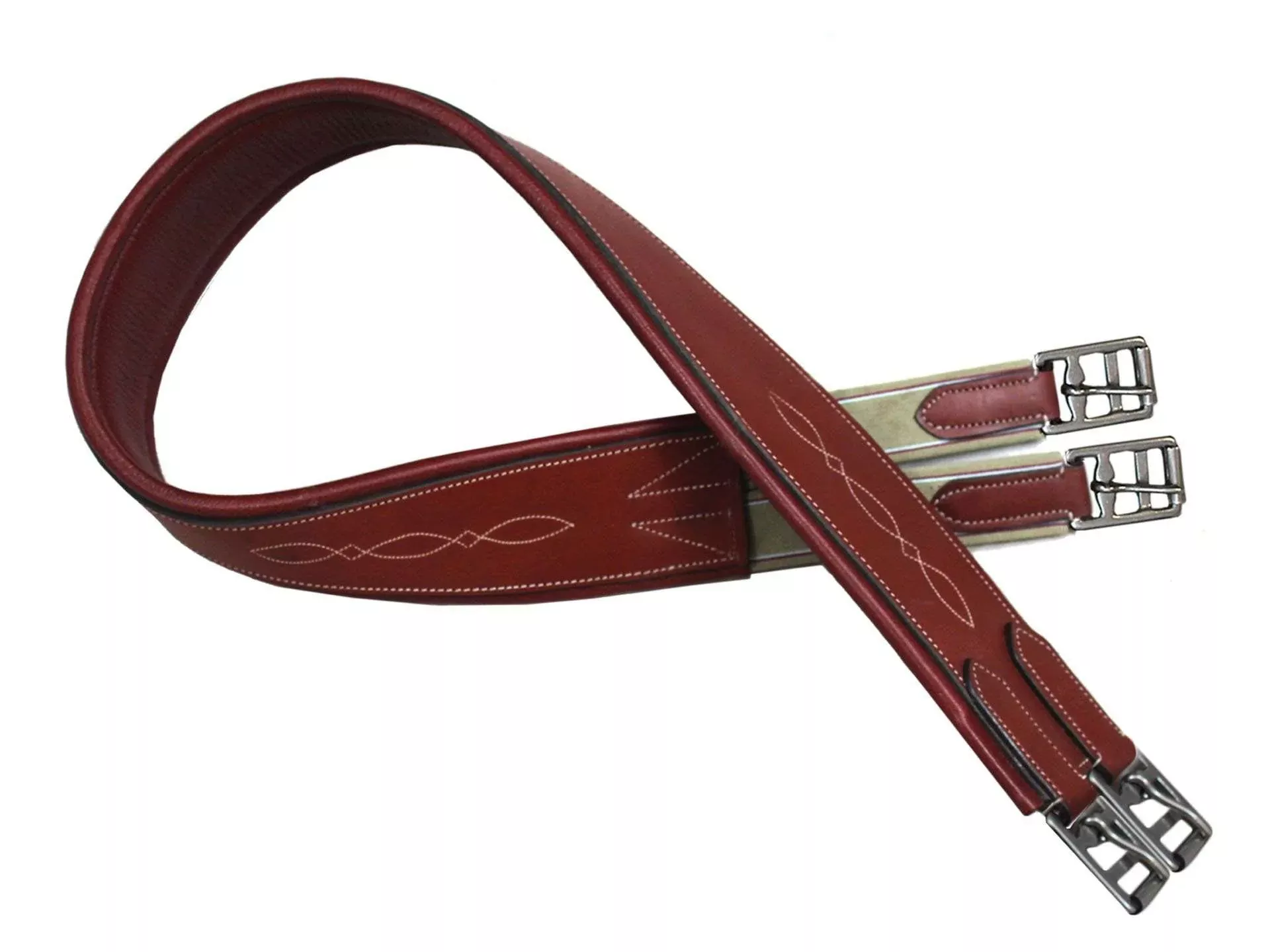 Paris Tack Fancy Stitched English Overlay Girth Leather