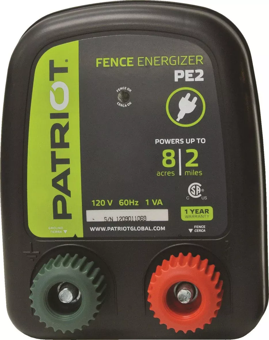 Patriot PE2 AC Fence Energizer, 2 Mile