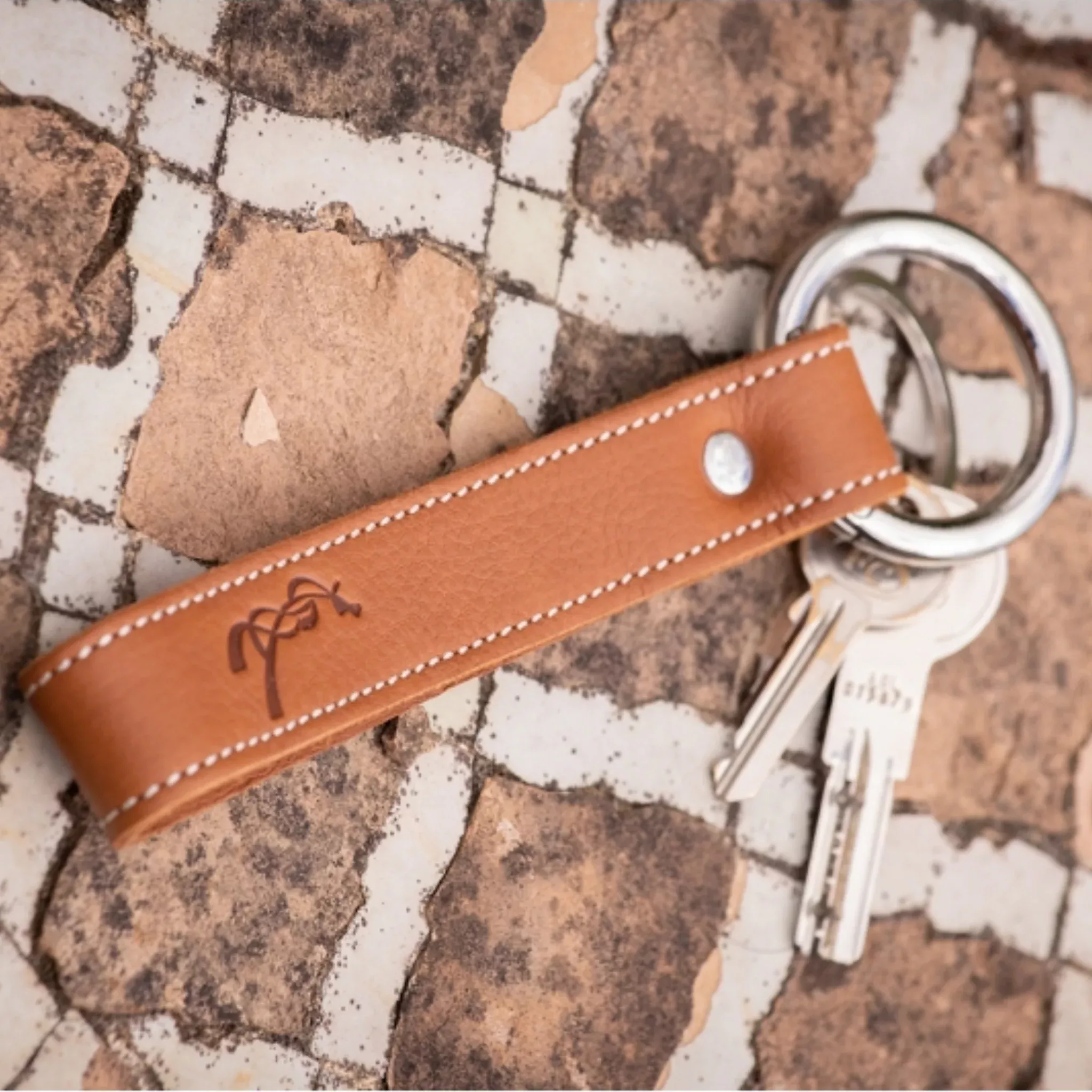 Penelope Lara Leather Keychain