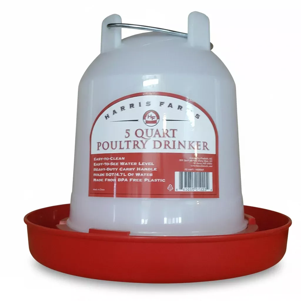Plastic Poultry Waterer, 5Qt
