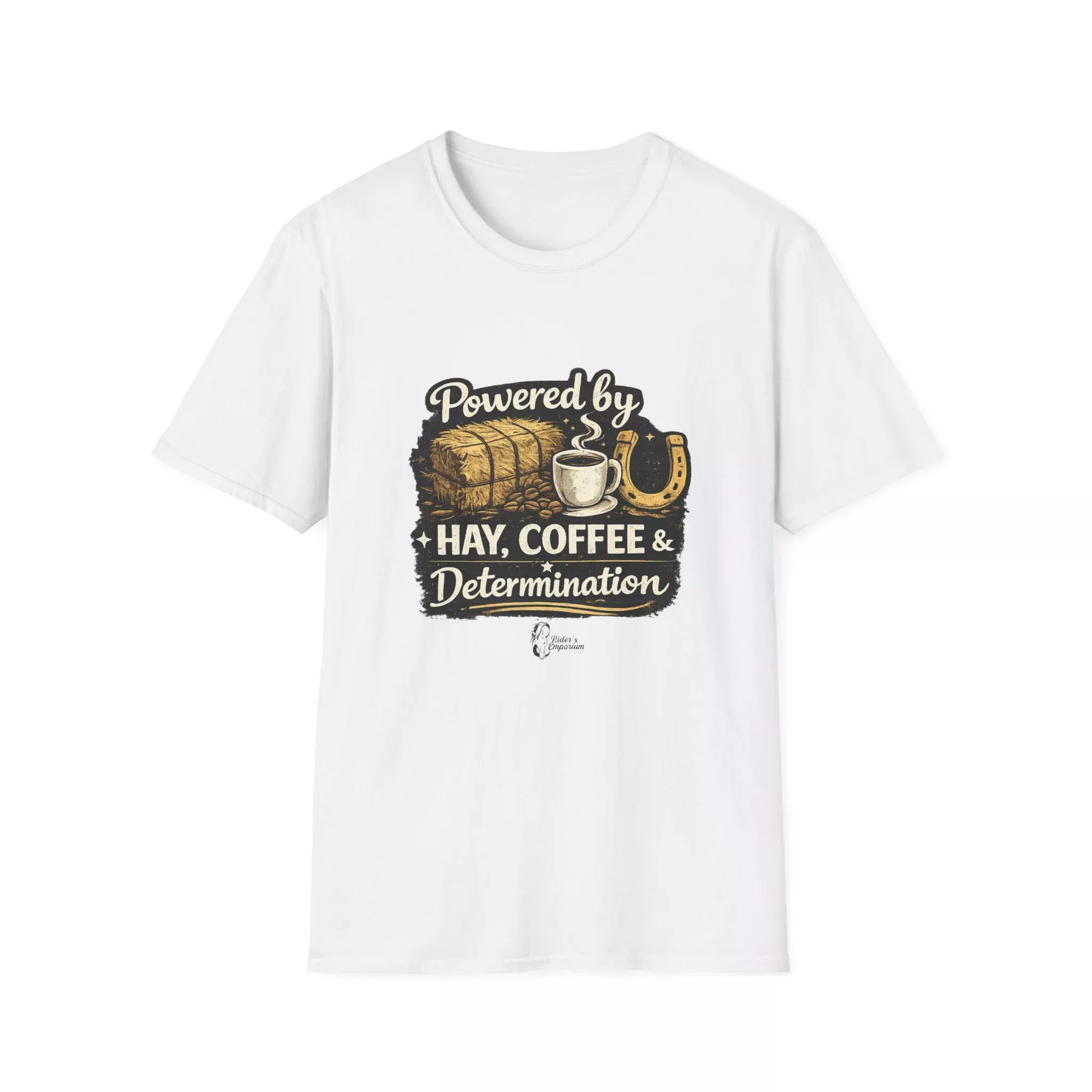 "Powered by Hay, Coffee & Determination" Softstyle T-Shirt