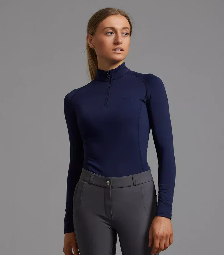 Premier Equine UK Ombretta Ladies Technical Riding Top - Navy/UK 12