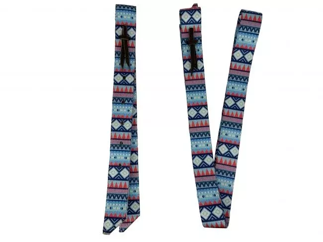 Premium Quality Blue Aztec Print Nylon tie strap and Off Billet set